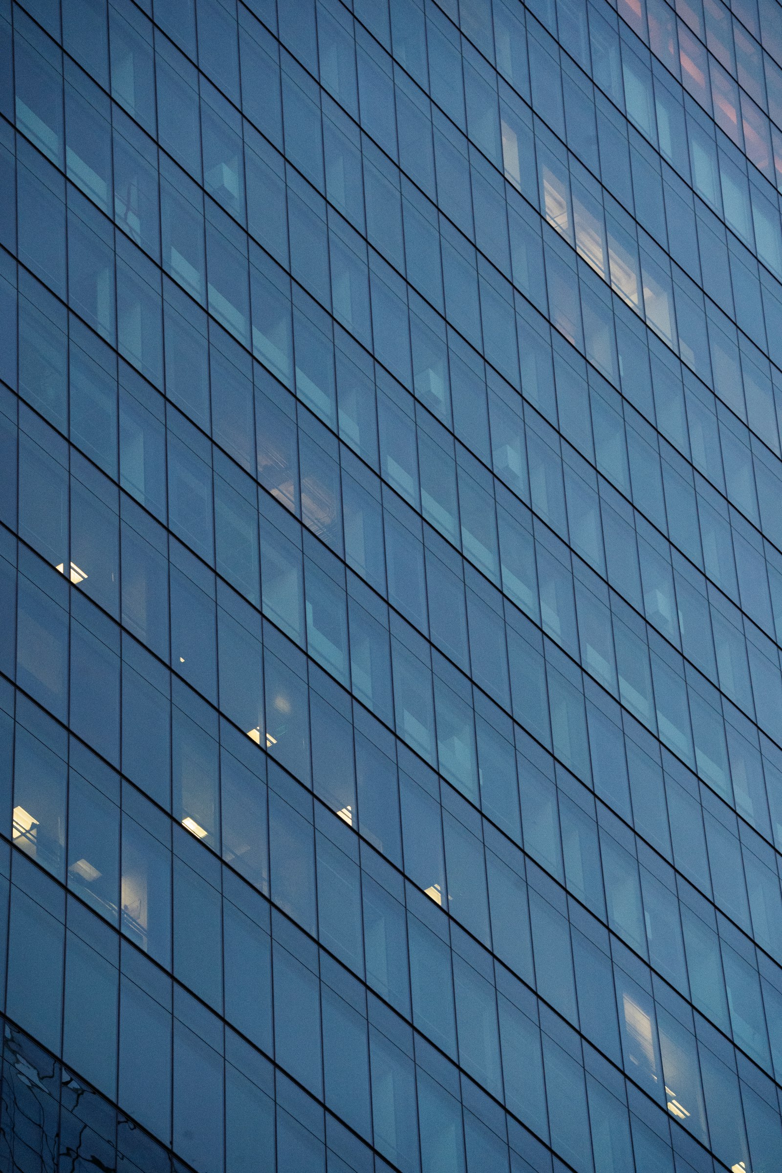 Glass facade of a modern office building