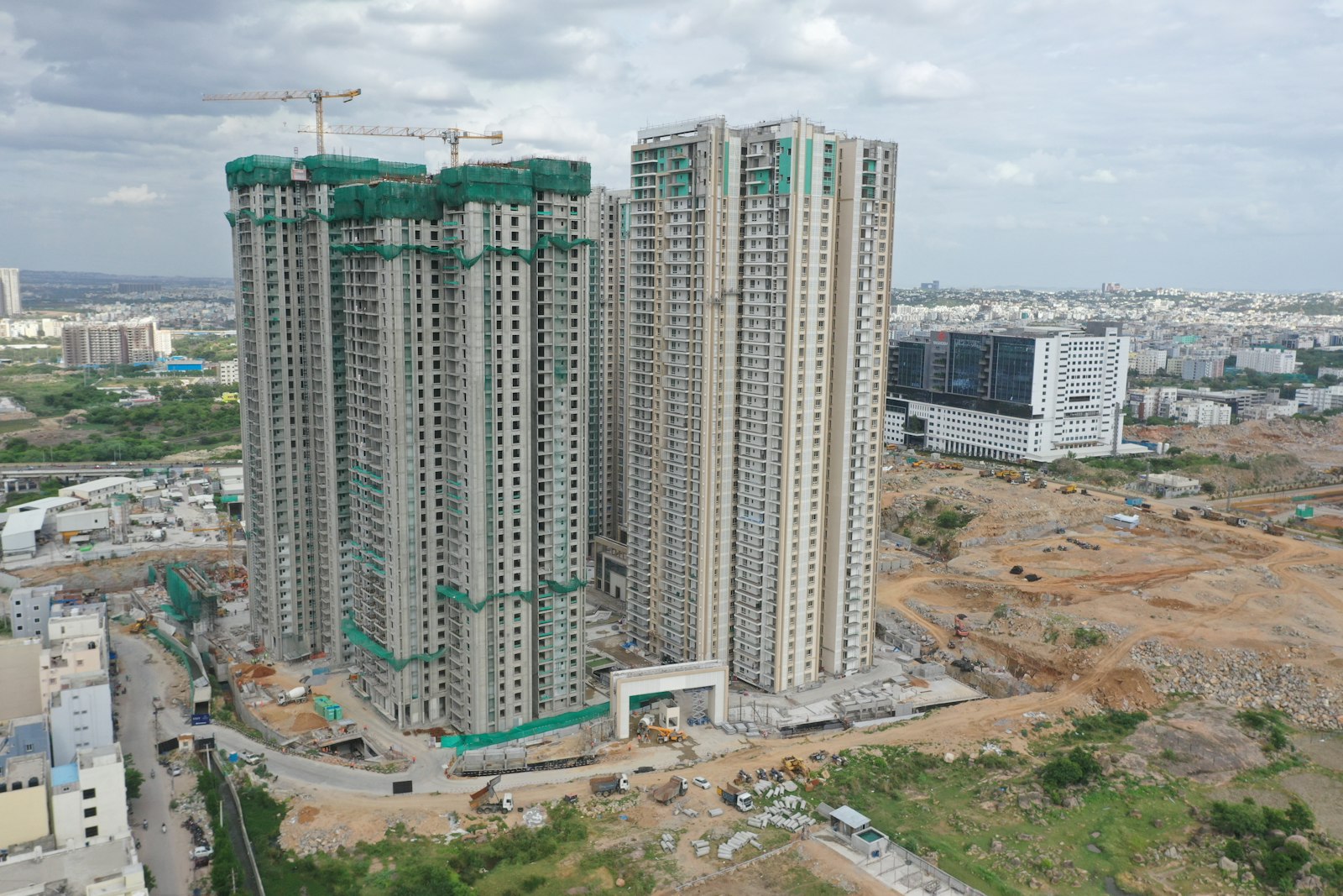 New apartments under construction in Hyderabad, India
