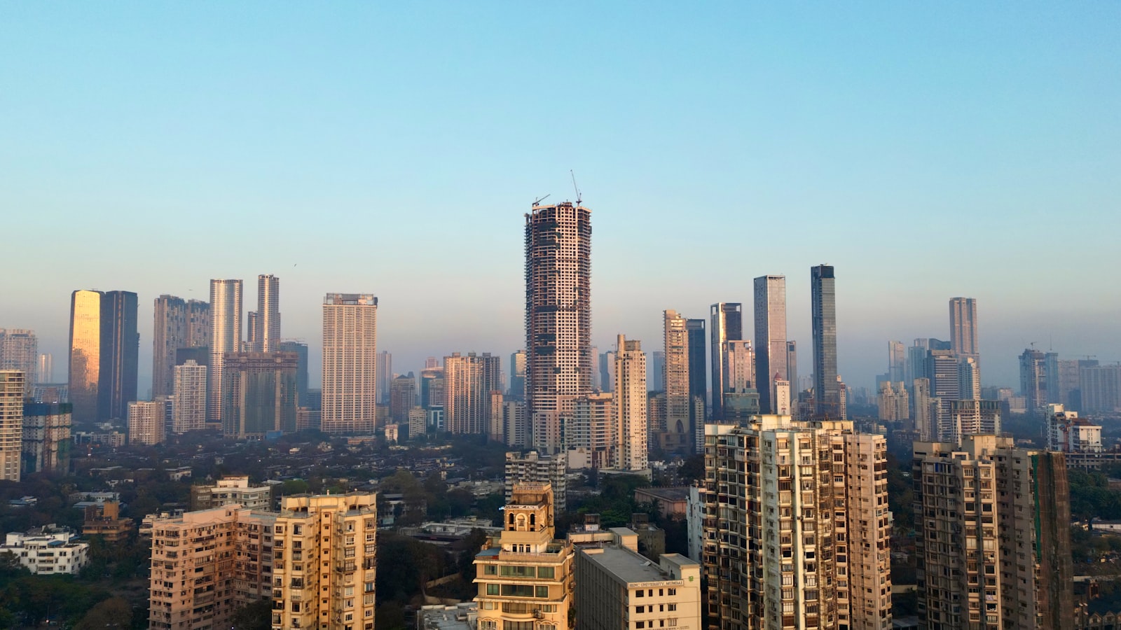 Mumbai skyline view from Worli Sea Face